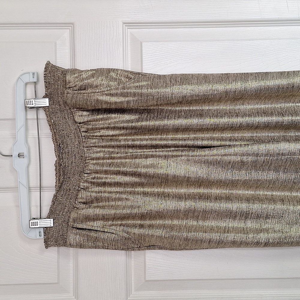 Anthropologie Shimmer Metallic Jogger in Gold Women L - Picture 2 of 6